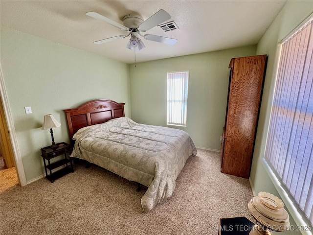 3 Huntly, Burneyville, OK 73430 - carpeted bedroom featuring visible vents, baseboards, and ceiling fan