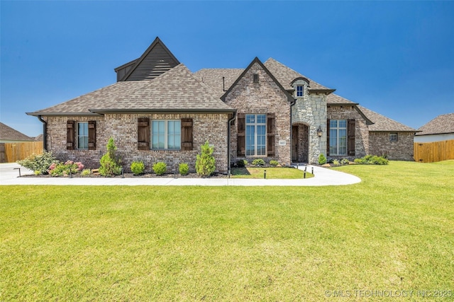 view of front of home featuring a front yard