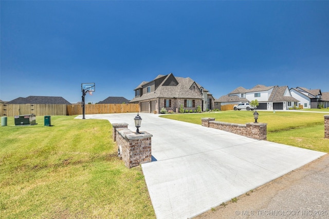 exterior space with a garage