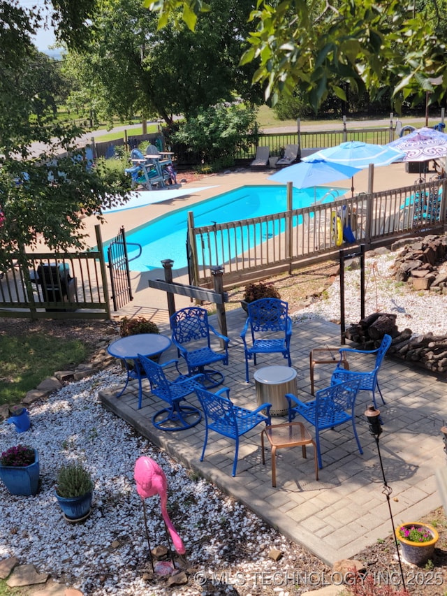 view of pool with a patio area