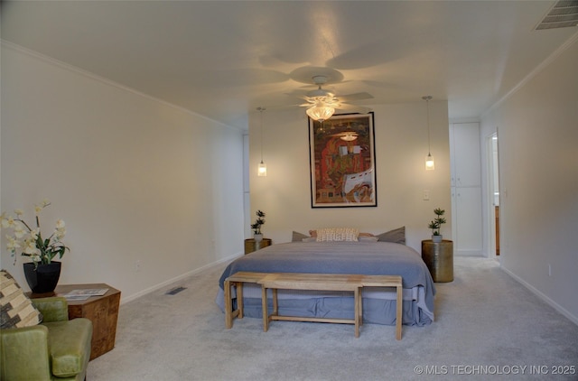 2411 E 72nd Pl Unit 2-A-3, Tulsa, OK 74136 - carpeted bedroom with crown molding and a ceiling fan
