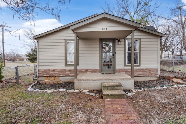 bungalow-style house with covered porch