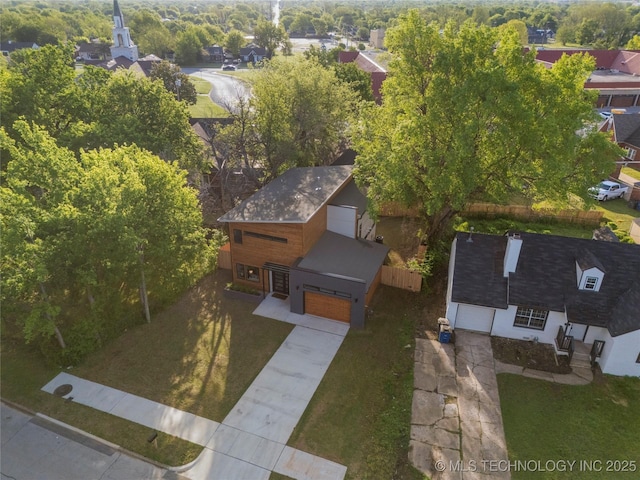 bird's eye view featuring a residential view