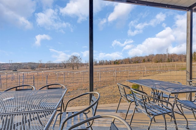 deck with a rural view