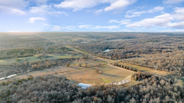 drone / aerial view with a rural view