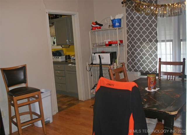 dining room featuring dark hardwood / wood-style flooring