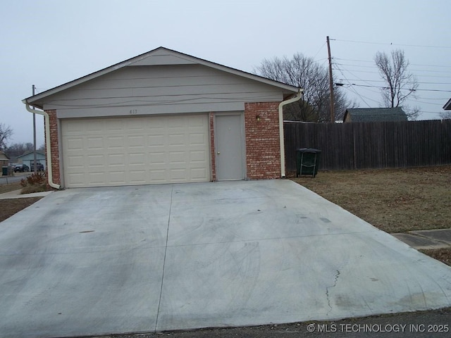 view of garage