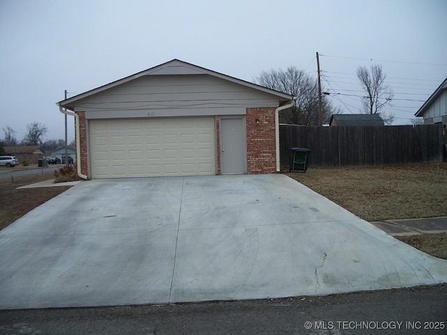 view of garage