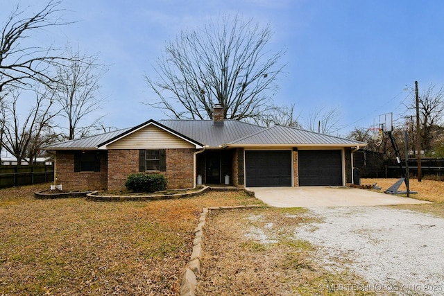 ranch-style home with a garage