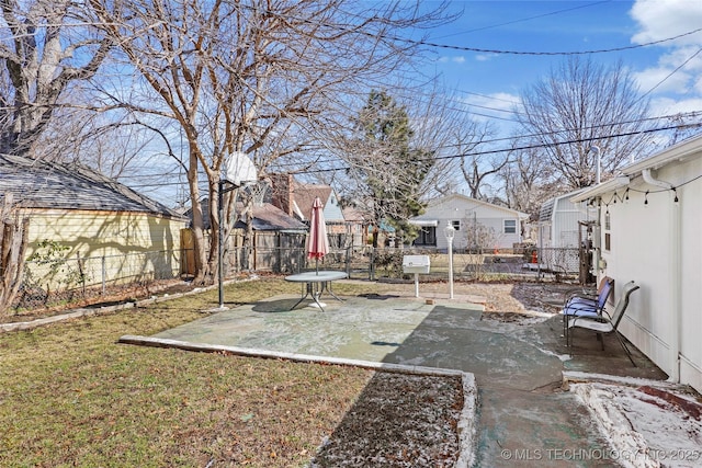 view of yard with a patio area