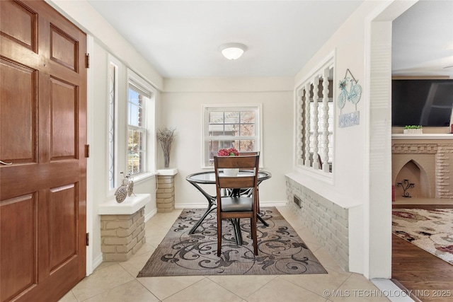 view of tiled dining space