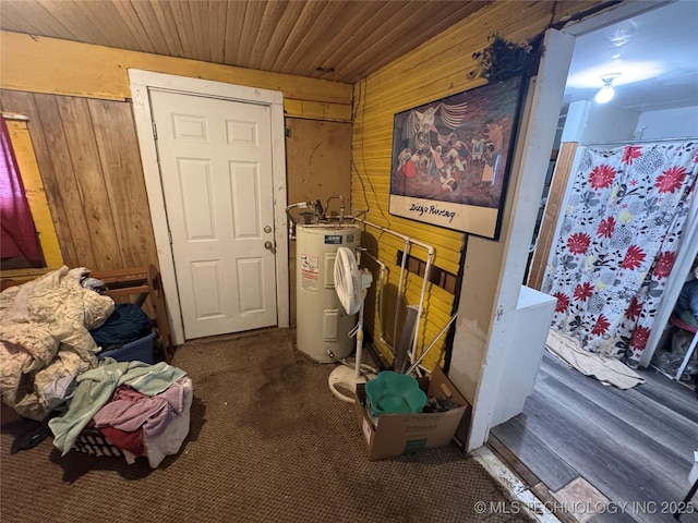 interior space featuring water heater