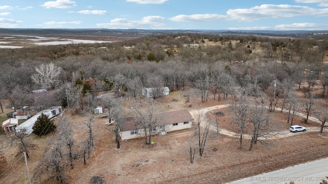 aerial view featuring a rural view