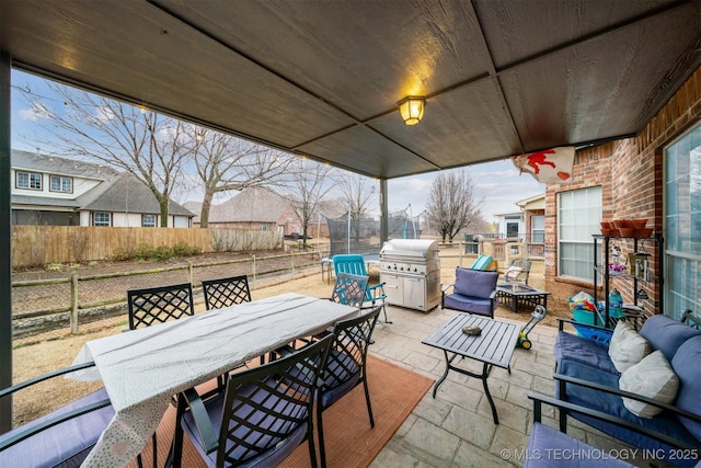 view of patio with area for grilling