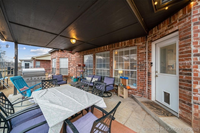 view of patio / terrace with a grill