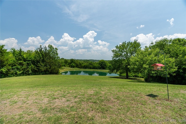 8775 Leonard St, Kingston, OK 73439 - view of yard featuring a water view