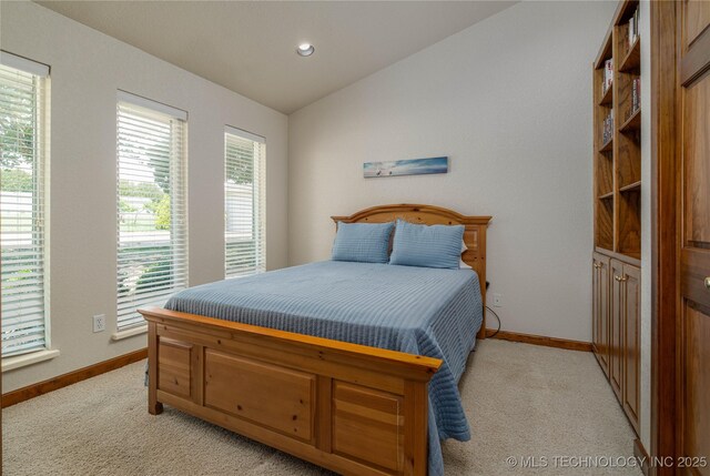 8775 Leonard St, Kingston, OK 73439 - bedroom with light colored carpet and lofted ceiling
