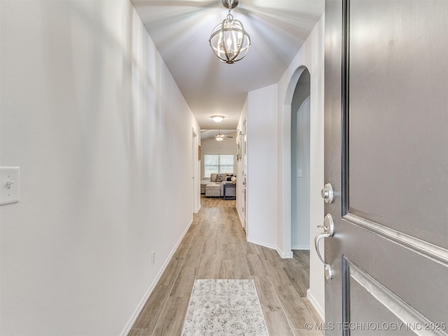 hall featuring light wood-type flooring