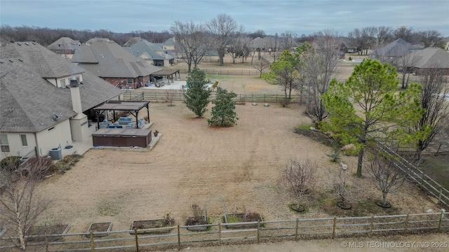 drone / aerial view with a rural view