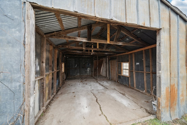 misc room with vaulted ceiling