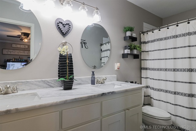 bathroom with vanity and toilet