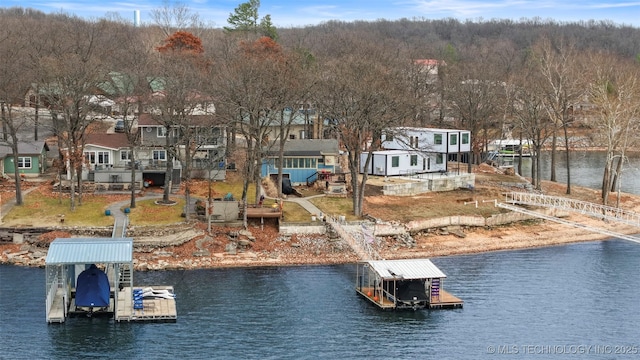 exterior space with a dock