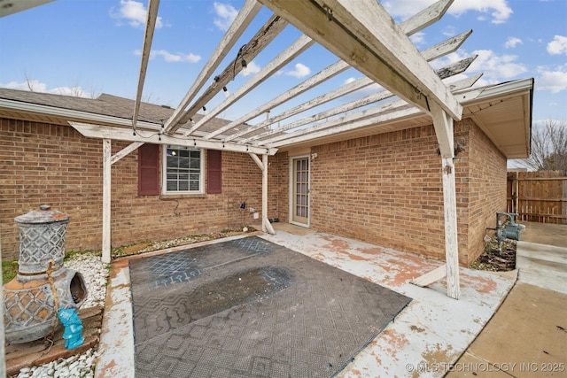 view of patio with a pergola