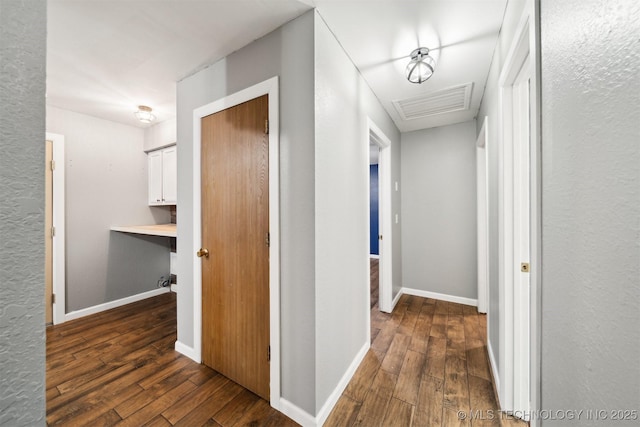 hall featuring dark hardwood / wood-style floors