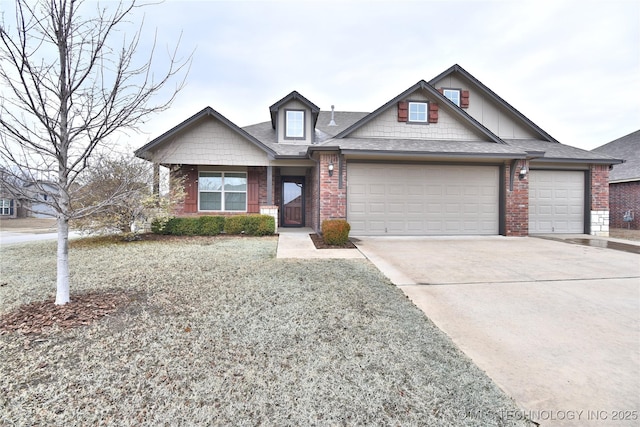 view of front facade with a garage