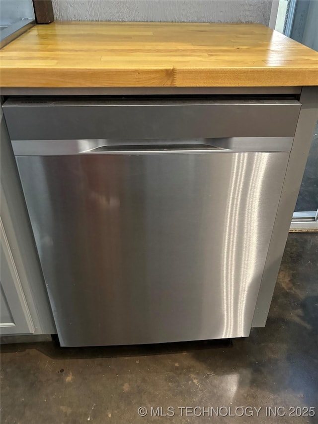 details with dishwasher and wood counters