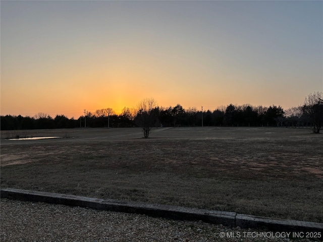 view of yard at dusk