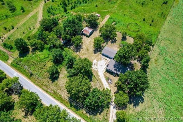 bird's eye view with a rural view