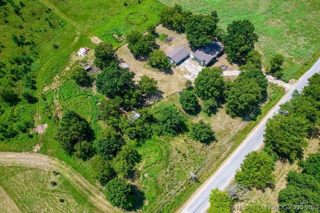 bird's eye view featuring a rural view