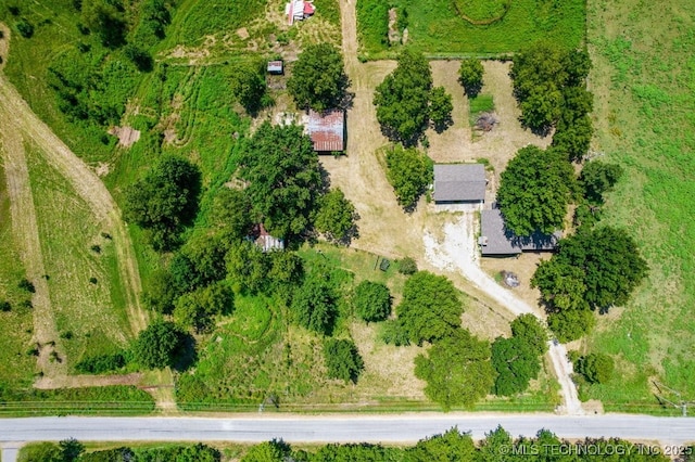 bird's eye view with a rural view