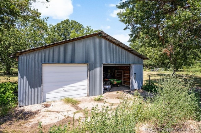 view of garage