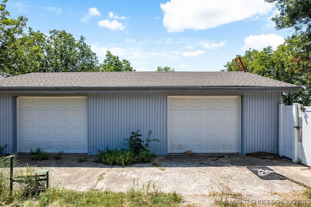 view of garage