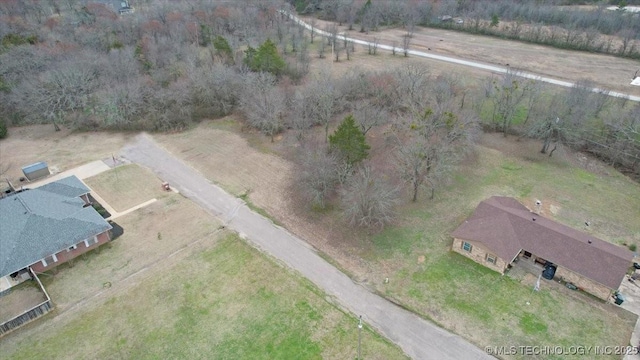 aerial view with a rural view