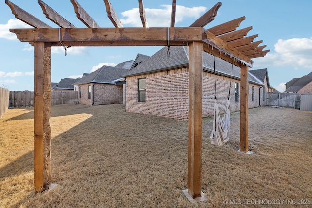 view of yard featuring a fenced backyard