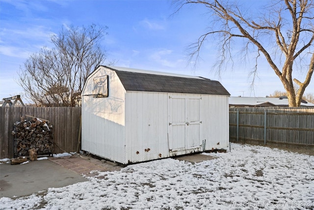 view of snow covered structure