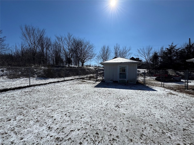 view of snowy yard