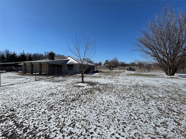 view of snowy yard