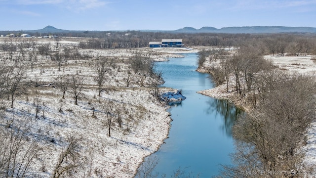 9501 S 4170th Rd, Claremore, OK 74017 - drone / aerial view of a water and mountain view