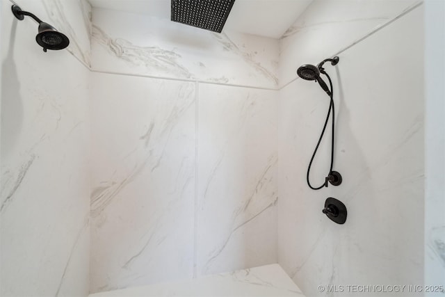9501 S 4170th Rd, Claremore, OK 74017 - bathroom view of a marble finish shower