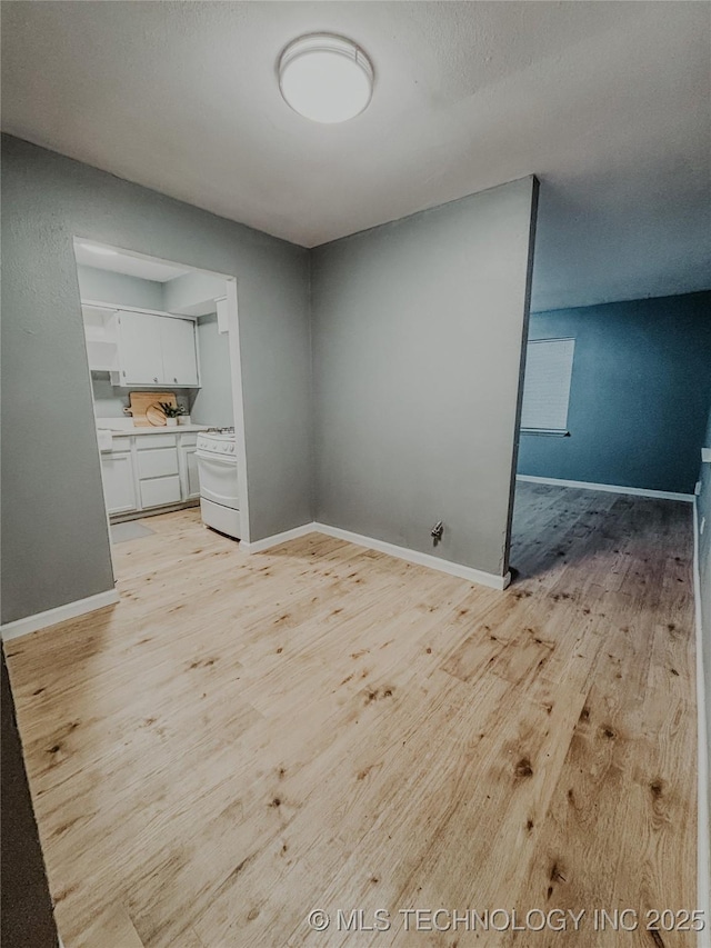 interior space with light hardwood / wood-style floors