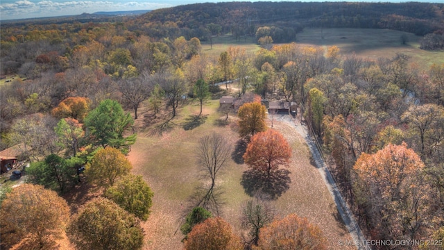 drone / aerial view with a rural view