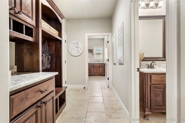 mudroom with sink