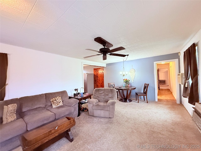 2420 3rd NE, Ardmore, OK 73401 - carpeted living area with a ceiling fan