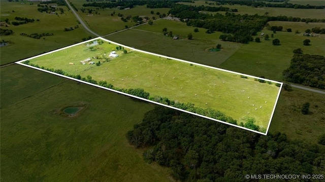 bird's eye view featuring a rural view