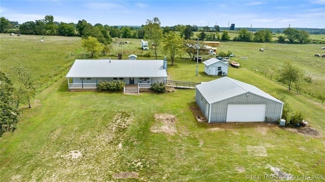 bird's eye view featuring a rural view