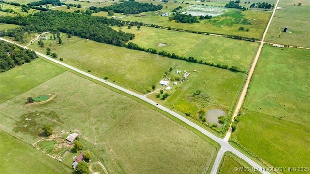 bird's eye view with a rural view